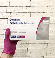 Нитриловые перчатки Medicom SafeTouch Advanced Magenta, размер М, маджента, 100 шт