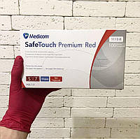 Нітрилові рукавички Medicom SafeTouch Red, розмір S, червоні 4,0 гр, 100 шт