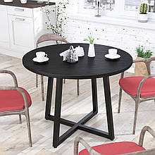 Круглий стіл обідній 100 см Бланк Loft Design Венге Луїзіана. Кухонний стіл круглий лофт із металу