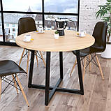 Круглий стіл обідній 100 см Бланк Loft Design Венге Луїзіана. Кухонний стіл круглий лофт із металу, фото 2