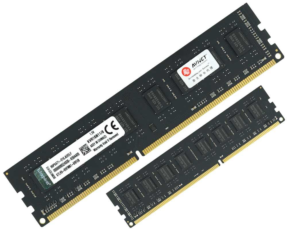 8Gb DDR3 1600MHz PC3-12800 black (ДДР3 8 Гб 1600 МГц) оперативна пам'ять для Intel та AMD KVR16N11/8, фото 1