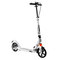 Двухколесный Самокат Scooter Urban Sport 117B Белый. ДИСКОВЫЙ ТОРМОЗ! Подножка. От 6 до 18 лет