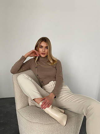 Гольф Весна жіночий теплий теплий з плюшевого трикотажу плюша з гудзиками Ssf990, фото 1