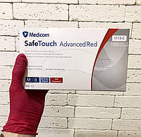 Нитриловые перчатки Medicom SafeTouch Red, размер М, красные 4,0 грамм, 100 шт