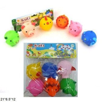 Іграшка для купання Пищалки тварини 6шт., K8136