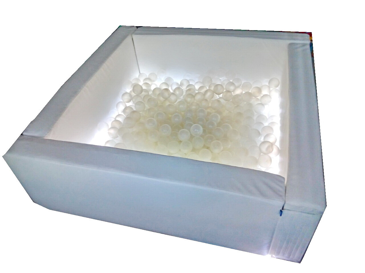 Сухий басейн Світлотерапія 150х40 см, без кульок кожзам Білий (TM Tia-sport)