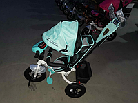 Велосипед детский трехколесный Azimut Lambortrike BC-17B AIR с фарой с USB с пультом Бирюзовый.