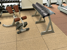 Підлогове гумове покриття для тренажерних залів та фітнесу, гумова плитка 30 мм