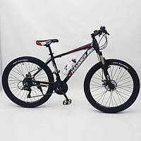 Велосипед горный 26" "S200 HAMMER Черно-Красный. Алюминиевая легкая рама.