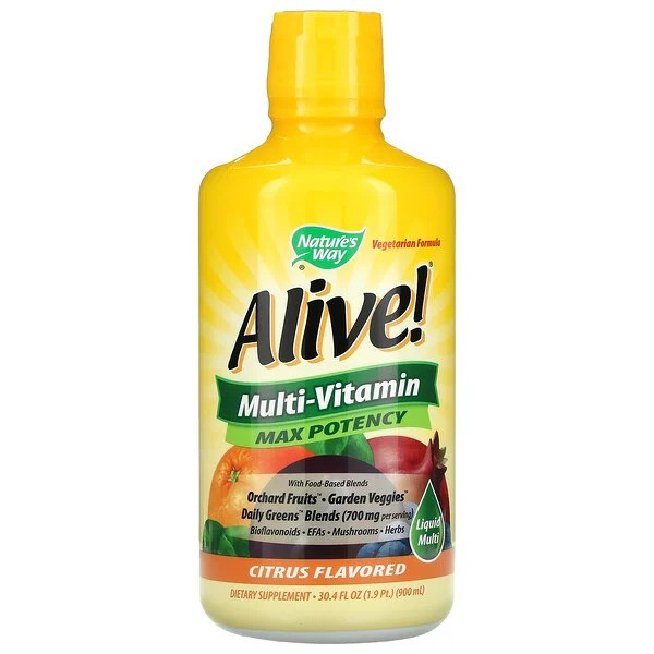 Мультивітаміни та мінерали короткі Natures Way Alive смак цитрусу 900 мл