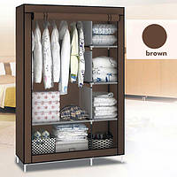Шкаф тканевый - Текстильный гардероб HCX «88105 brown » 105х45х170 см. Коричневый