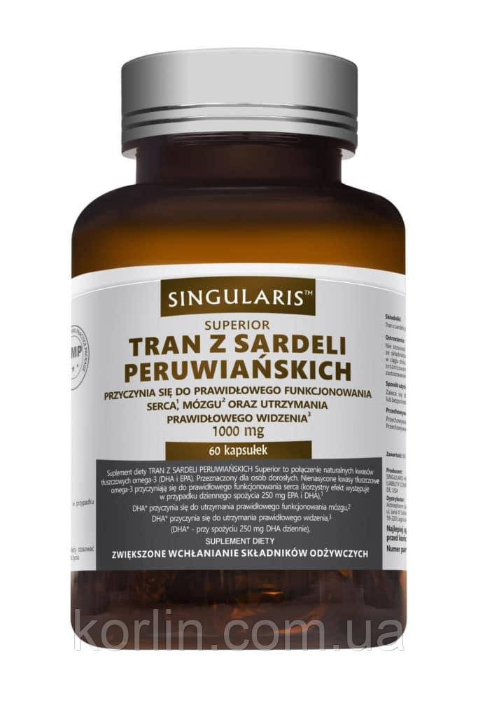 Риб'ячий Жир Олія Перуанського Анчоуса Omega 3 60 кап Singularis США Доставка з ЄС