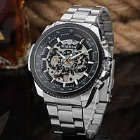 Чоловічий наручний годинник Winner механічний сталевий годинник механіка