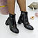 Черевики на каблуку шкіряні жіночі чорні (22059), фото 2