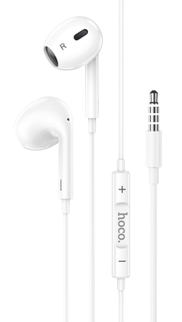 Навушники провідні вкладиші з мікрофоном для AUX HOCO M1 Max Білий, фото 1