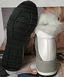 Philipp Plein зима! Жіночі черевики з хутром шкіра напівчеревики Філіп плейн на танкетці з липучками білі, фото 6