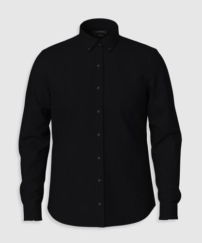 Чорна чоловіча сорочка LC Waikiki/ЛС Вайки з ґудзиками на комірі