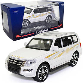 Машинка металева Mitsubishi Pajero AutoExpert Мітсубісі Паджеро джип білий звук світло 16 см (GT-2156)