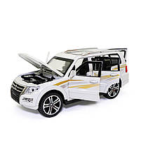 Машинка металева Mitsubishi Pajero AutoExpert Мітсубісі Паджеро джип білий звук світло 16 см (GT-2156), фото 6