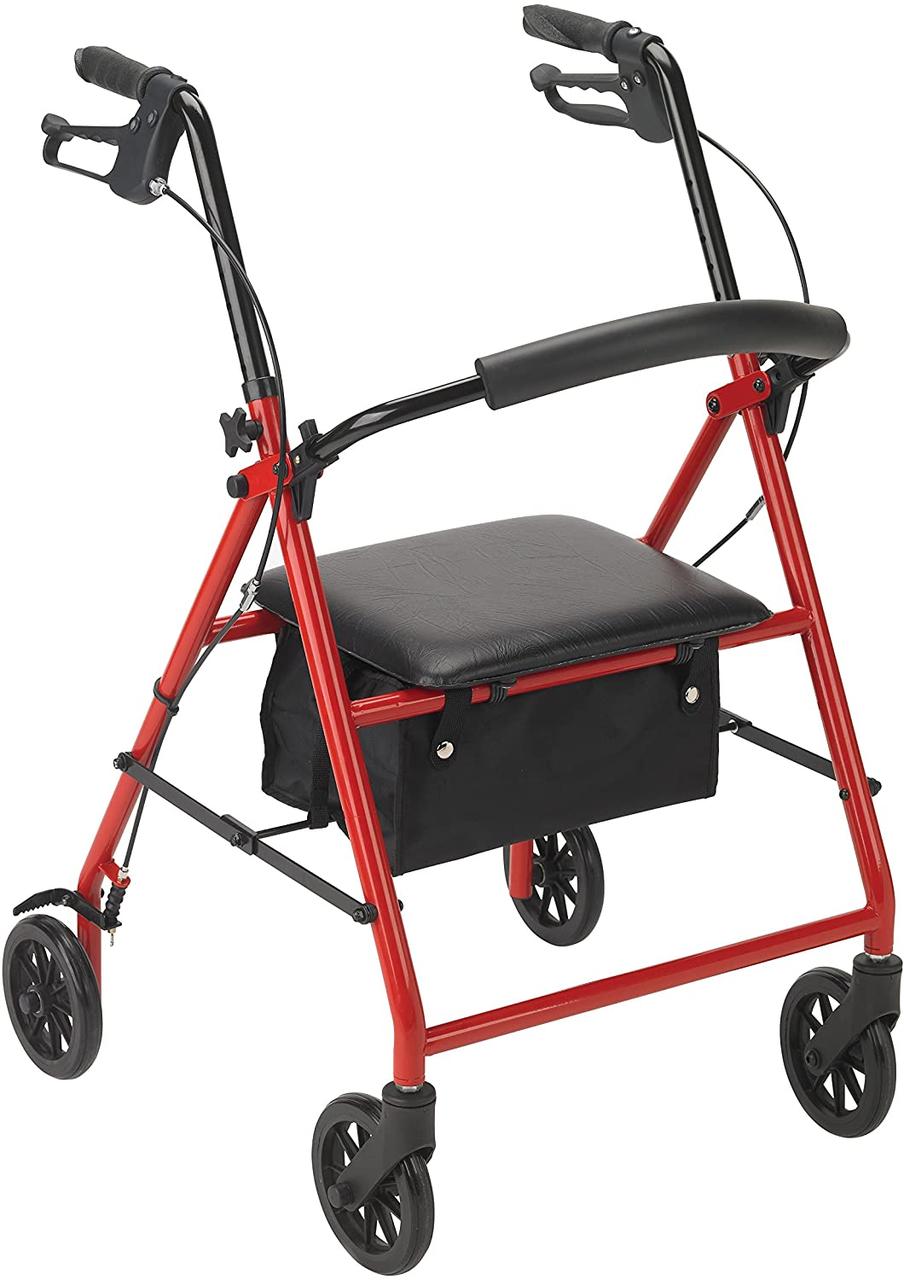 Ходунки-ролятор алюмінієвий складаний Drive Medical Rollator with Wheels Red