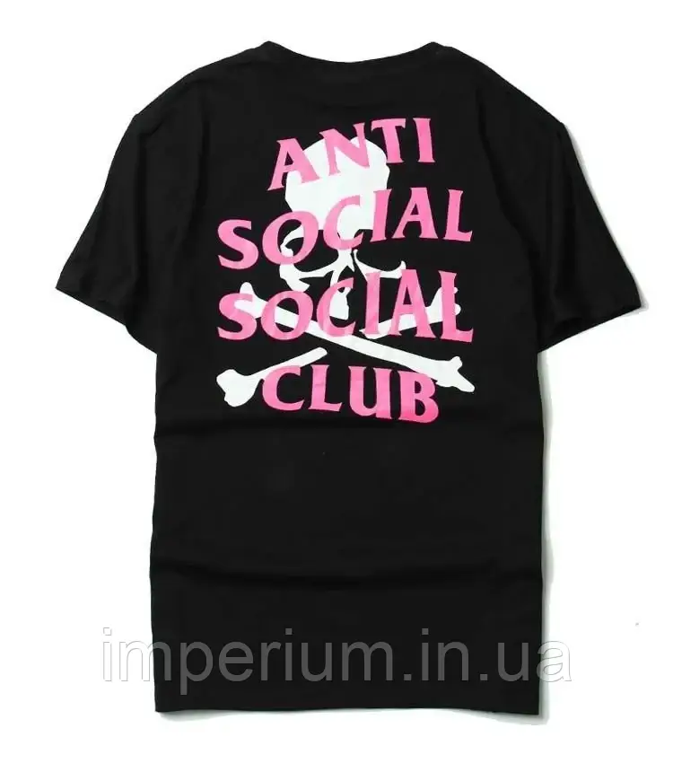 Чорна футболка anti social social club assc | mastermind japan