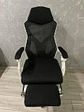 Ігрове спортивне крісло Компьютерное кресло Крісло K&M чорно-біле Стул игровой Крісла компютерні Офісне крісло, фото 3