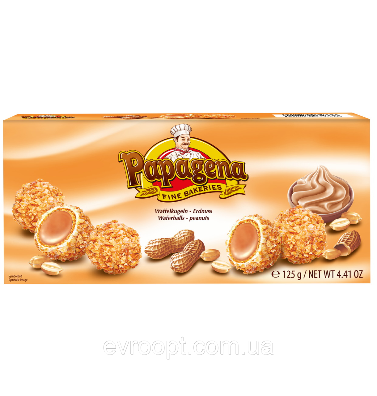 Вафельні цукерки Waferballs Papagena Peanuts, 120 гр