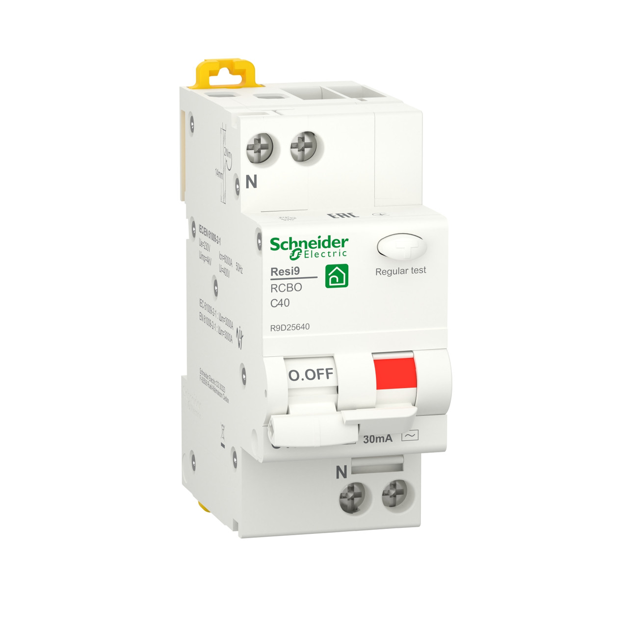 Дифавтомат RESI9 Schneider Electric 40А, 30мA, 1P+N, 6кA, крива С, тип АС