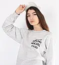 Світшот з чорним логотипом anti social social club | сіра кофта assc, фото 2