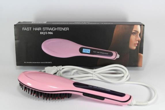 Электрическая расческа выпрямитель FAST HAIR STRAIGHTENER HQT-906 турмалиновая, укладка для волос! . - фото 8 - id-p1563832746