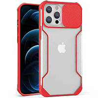 Удароміцний чохол із шторкою на камеру на iPhone 12 Pro/iPhone 12 червоний Чохол на айфон 12 про/айфон 12