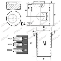 RE60294 Поршнекомплект 116.00мм двигуна JOHN DEERE 6068T , 6076A, 6076H, 6076T