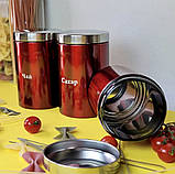 Набір банок для сипких продуктів чай, кава, цукор 3 шт. Edenberg EB-143 Набір ємностей для сипких продуктів, фото 4