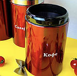 Набір банок для сипких продуктів чай, кава, цукор 3 шт. Edenberg EB-143 Набір ємностей для сипких продуктів, фото 6