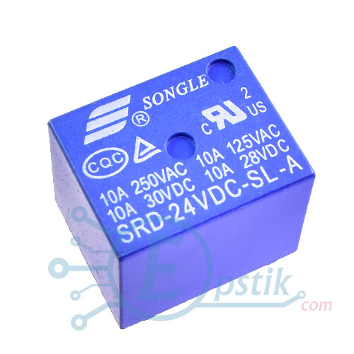 SRD-24VDC-SL-C, реле 10А 250В, 24VDC
