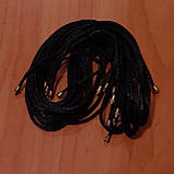 Мотузочки 60 см шовкові чорні товсті із закрутками, 10 шт, фото 2