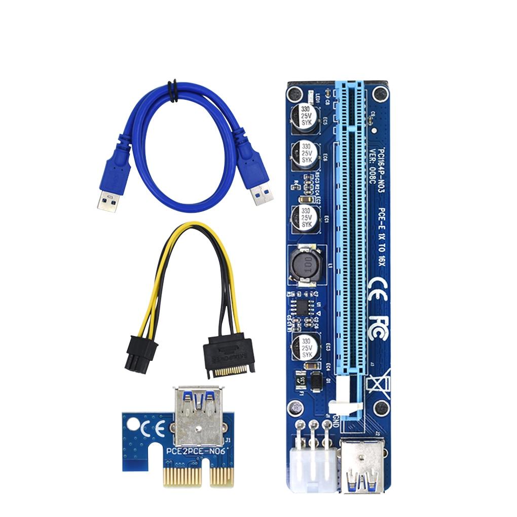 Райзер 6 пін PCI-Express PCI-E 1X на 16X USB 3.0 6pin V006, фото 1
