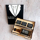 Невеликий презент чоловікові Jack Daniels в дерев'яній коробці.Подарунок Jack Daniels Міні комплімент на 14 лютого, фото 5