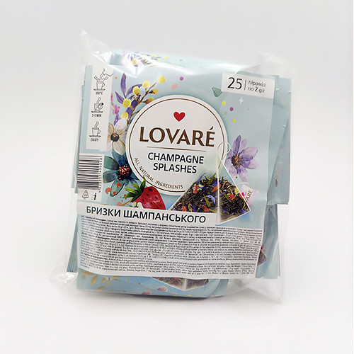 Чай Lovare " Shampagne splashes" Піраміда 25*2g, фото 1