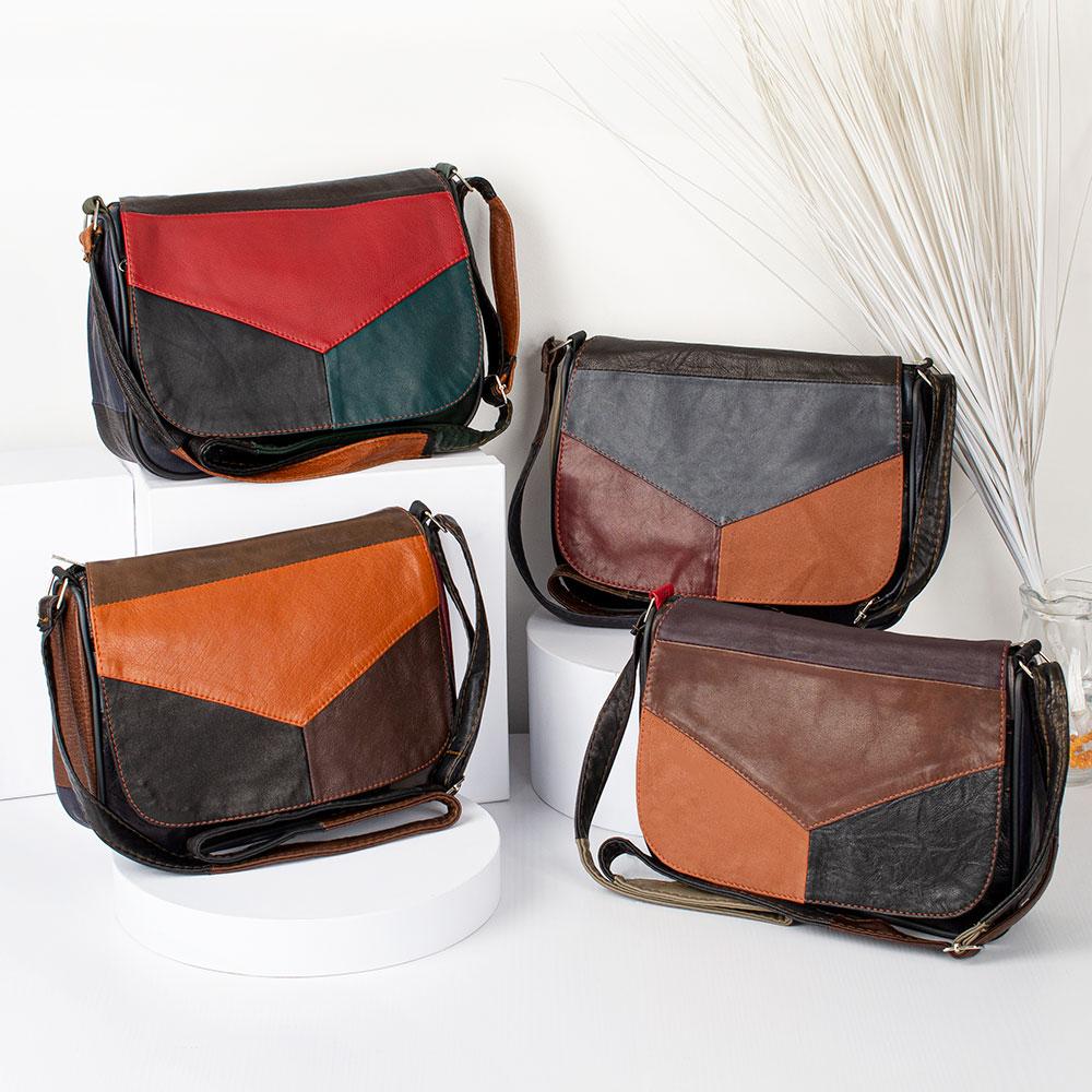 Жіноча шкіряна сумка через плече LT 5616 mix в асортименті, фото 1