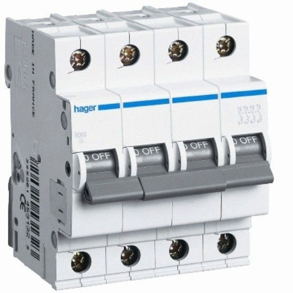 Автоматичний вимикач (4p, 20А) Hager MC420A, фото 1