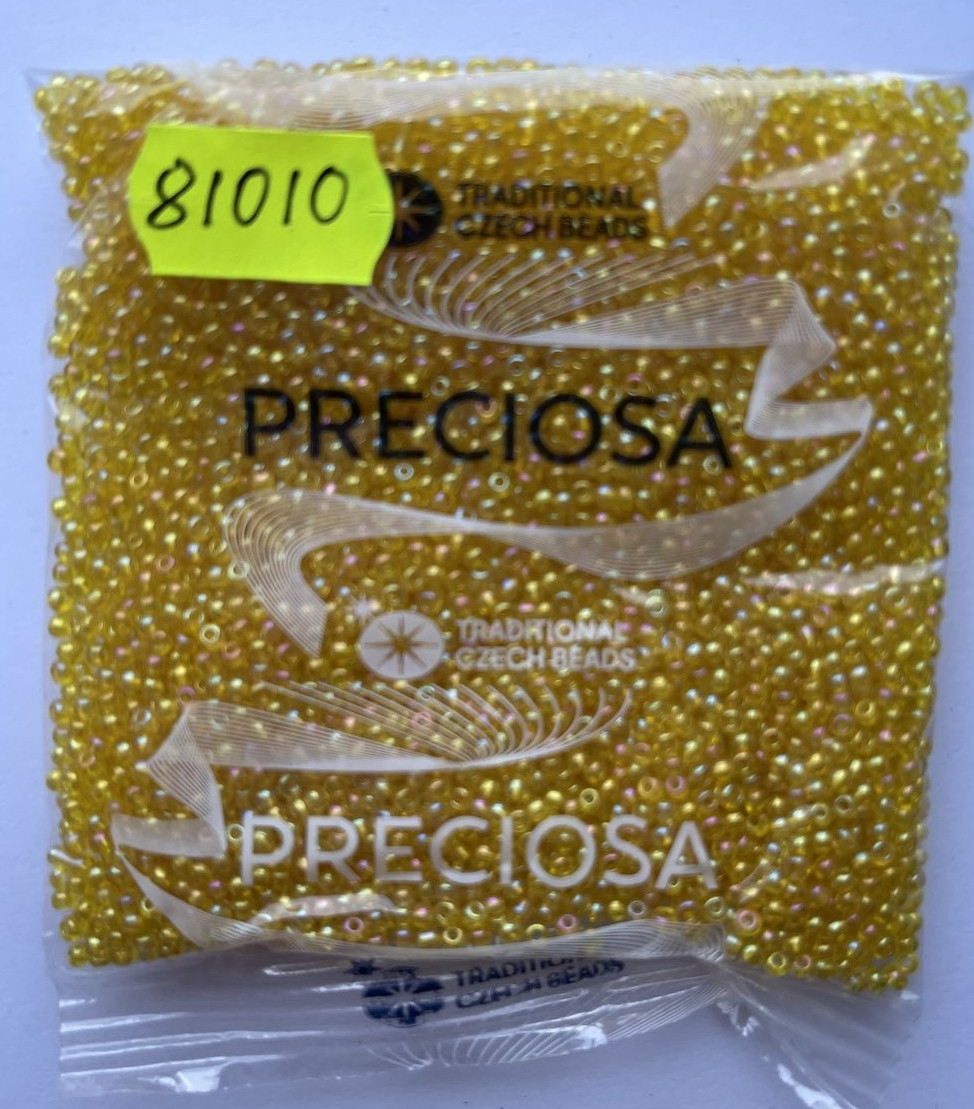 Бісер 10/0, колір — жовтий райдужний, No81010 (пач.50 грамів)