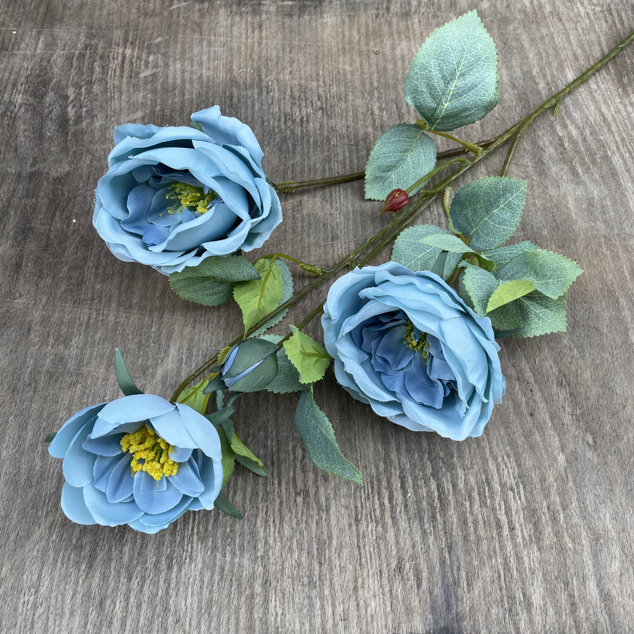 Штучна гілка Троянди Остін 75 см блакитний, фото 1