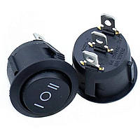 Трипозиційний перемикач, кнопка KCD1-105 AC 6А 250В 3 контакту - Чорний