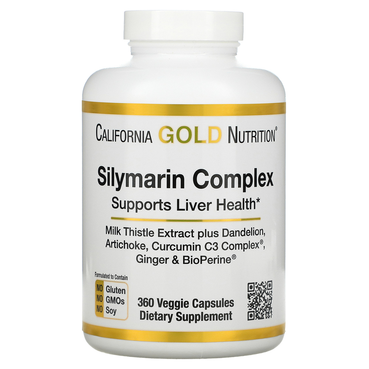 California Gold Nutrition, силімариновий комплекс для здоров’я печінки з розторопшею, куркум.., 360 вегетаріанських капсул