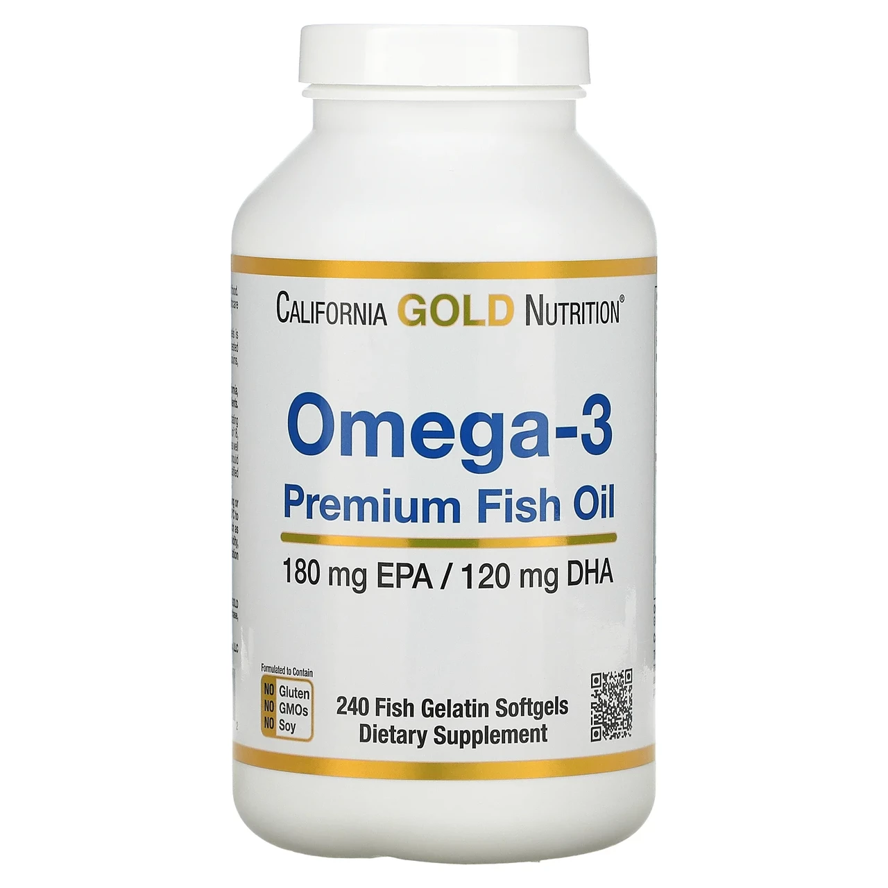 California Gold Nutrition, омега-3, риб’ячий жир преміальної якості, 240 риб’ячих желатинових капсул