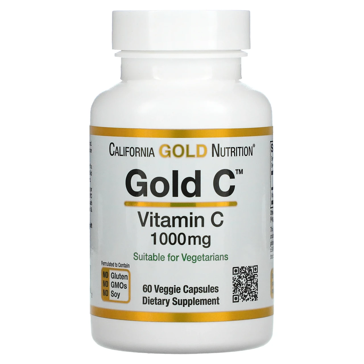 California Gold Nutrition, Gold C, вітамін С, 1000 мг, 60 вегетаріанських капсул