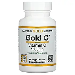 California Gold Nutrition, Gold C, вітамін С, 1000 мг, 60 вегетаріанських капсул