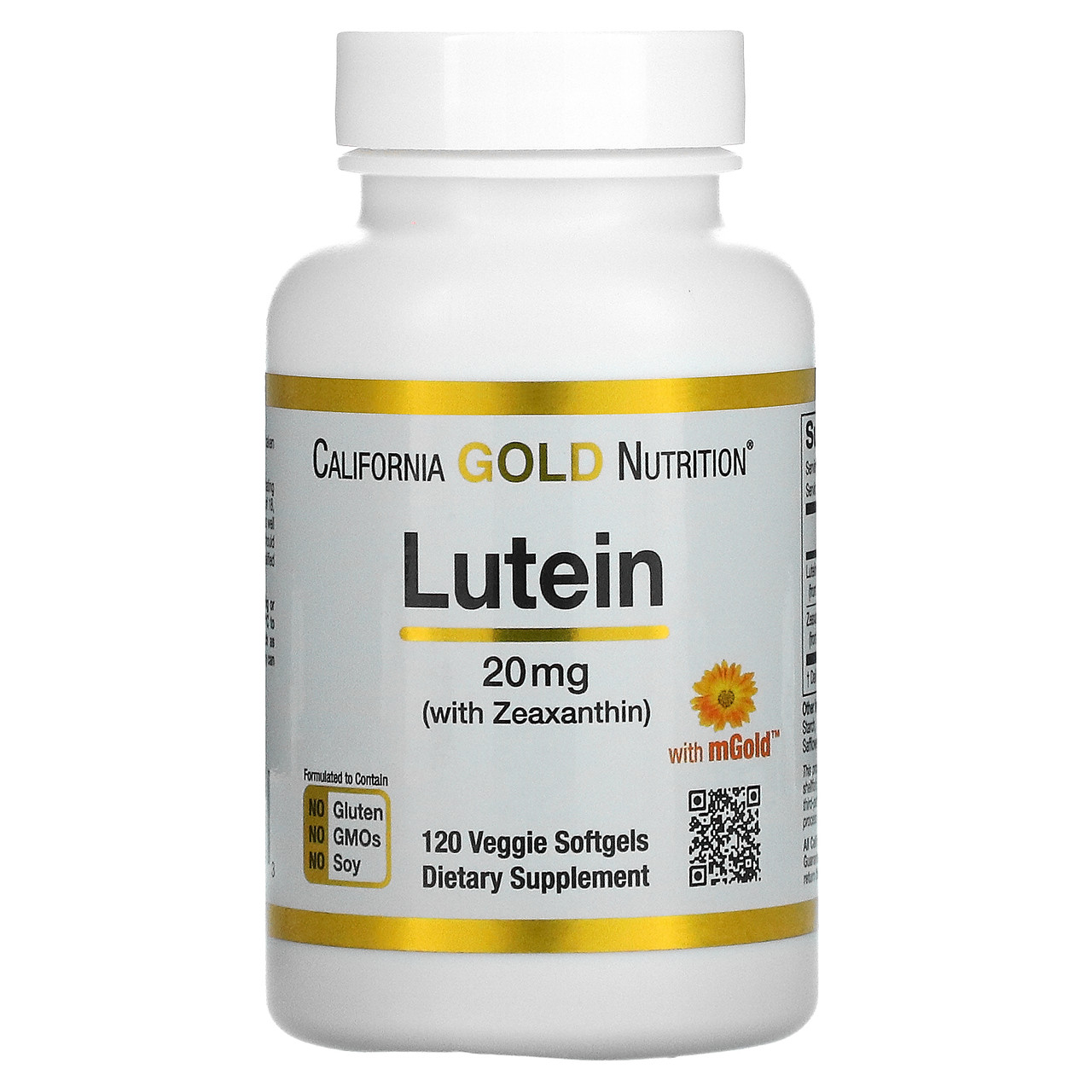California Gold Nutrition, лютеїн із зеаксантином, 20 мг, 120 вегетаріанських капсул