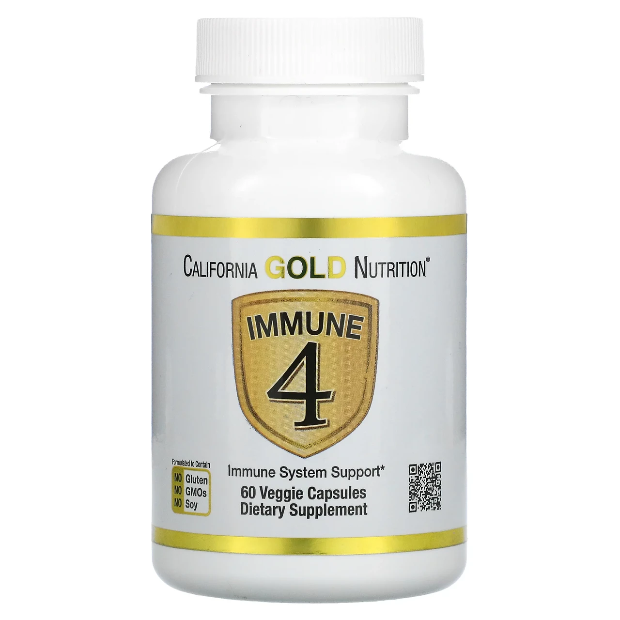 California Gold Nutrition, Immune 4, засіб для зміцнення імунітету, 60 вегетаріанських капсул